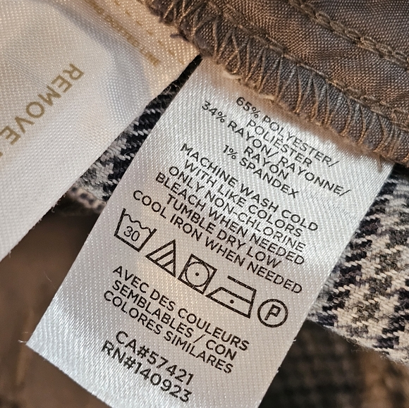 Loft Plaid Pull-On Pants Gray Size 14 - Picture 3 of 10